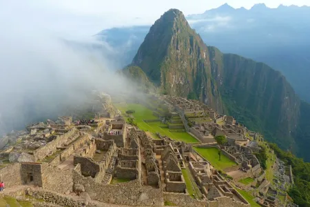Ancient ruins of Machu Picchu under the Peruvian sun